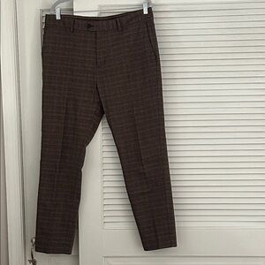 Banana Republic Men's Dark Brown Checkered Pants